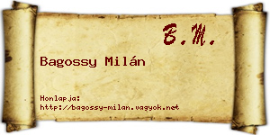 Bagossy Milán névjegykártya