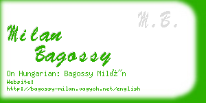 milan bagossy business card